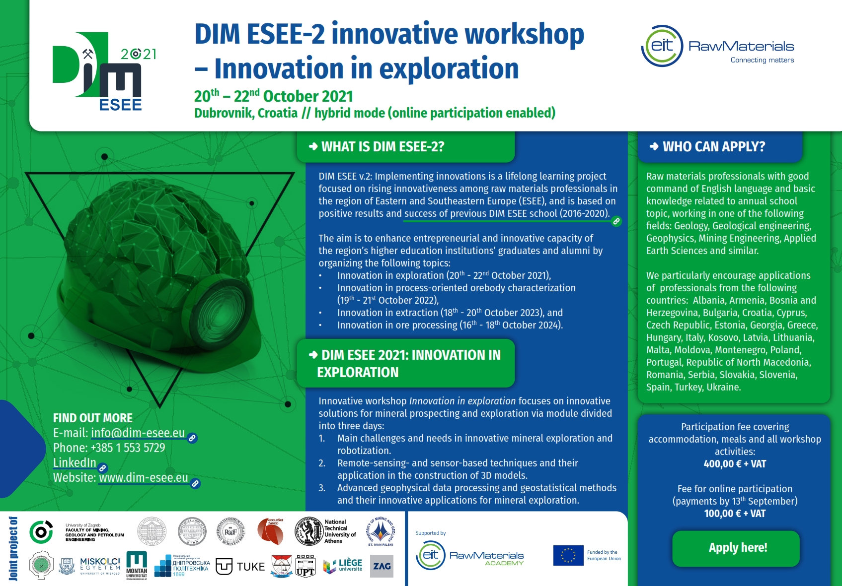 REGISTRATION AND FEES | DIM ESEE SCHOOL | IUC DUBROVNIK (dim-esee.eu)